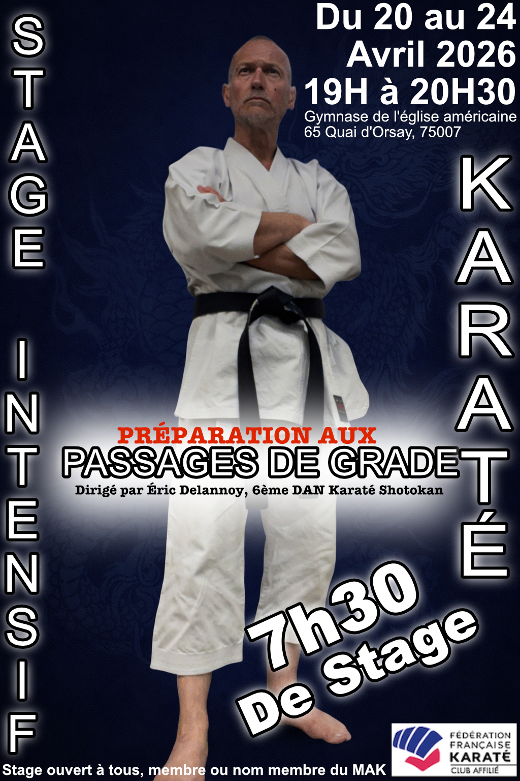 Stage préparation passage de grade de Karaté Paris